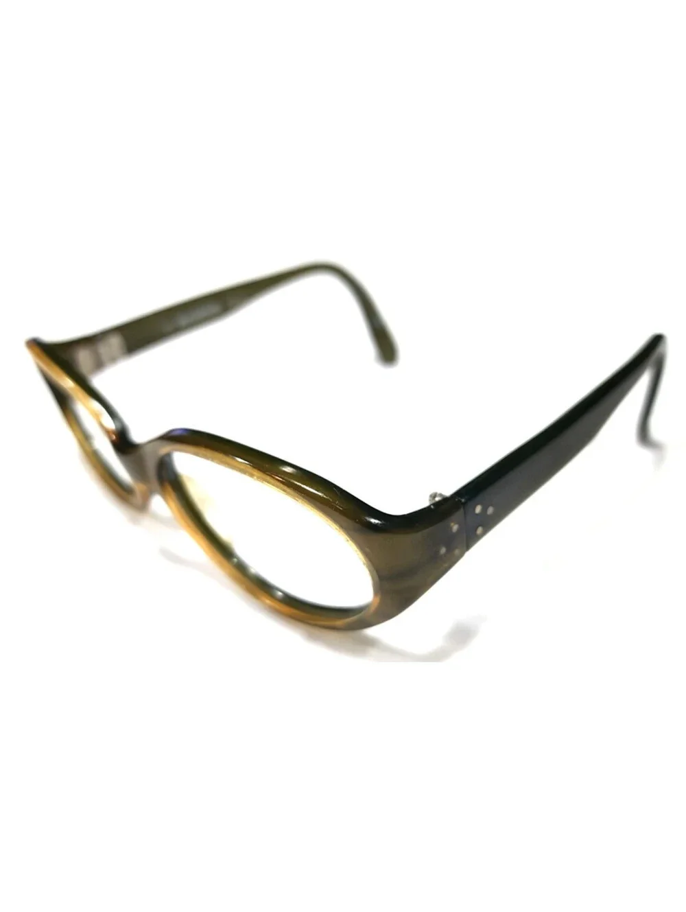 Beausoleil Paris 407 Vintage Small Brown Olive Oval Sunglasses Frame France